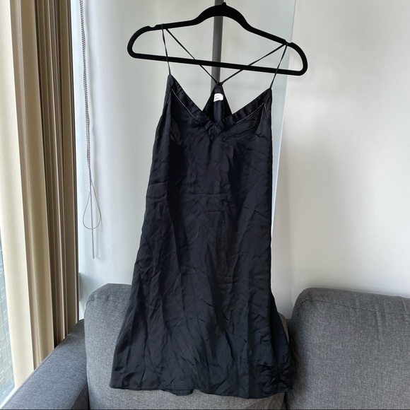 Aritzia (Wilfred) Black Silky Slip Dress - Picture 1 of 5
